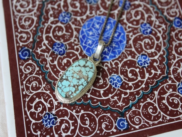 【値下げしました！】ペルシャ産ターコイズ・ペンダントヘッド AC376