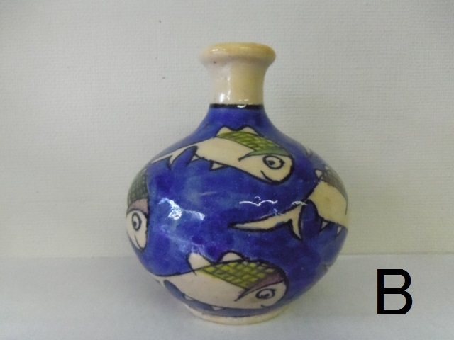 魚模様の手作り陶器花瓶 3aedcdca5f52f8e3f9cd3f84745b09