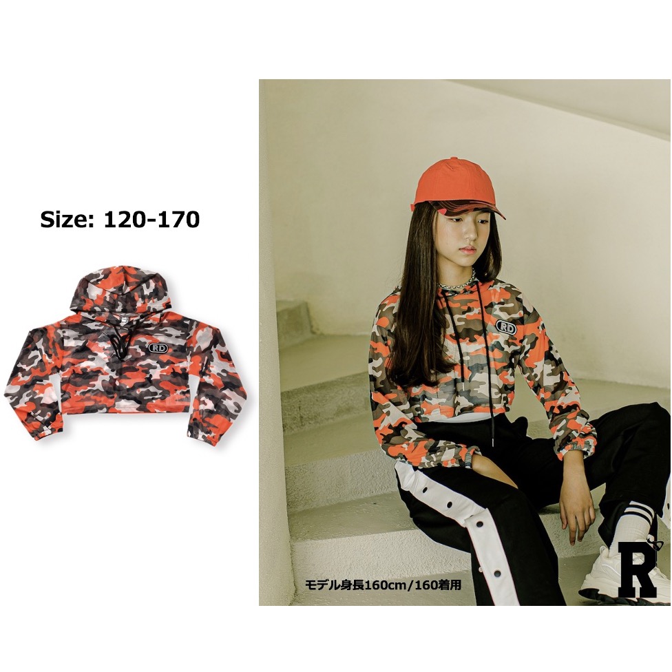 【当日発送対象】30%off【トップス/在庫処分セール】RD 20 K-POP STYLE CAMOUFLAGE ORANGE HOODIE TOPS [商品番号: 1009]