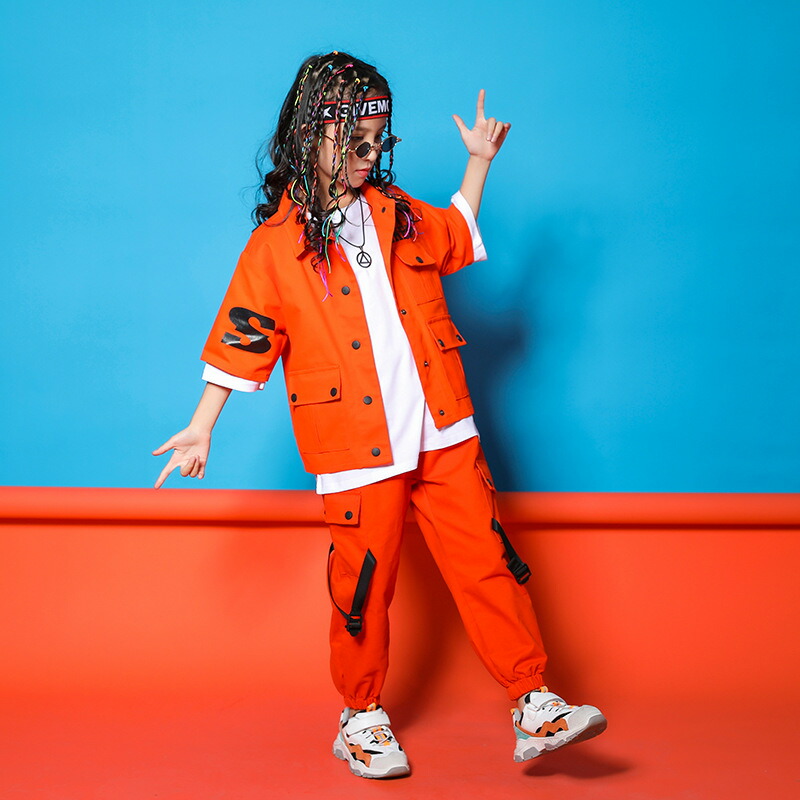 キッズ ダンス衣装 セットアップ オレンジ |【公式】Royal Dance