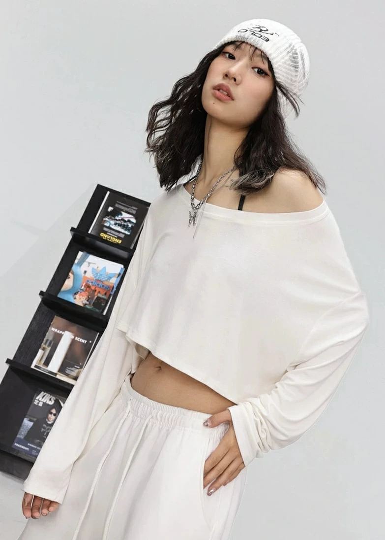 SALSATION 長袖トップス ホワイト XS レッスン ダンスウェア 優雅な衣装 セットアップ【ホワイト】長袖 トップス スカーチョ ダンス