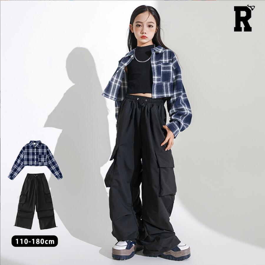 メンズライクチェック柄xカーゴパンツSET [商品番号: 2285]