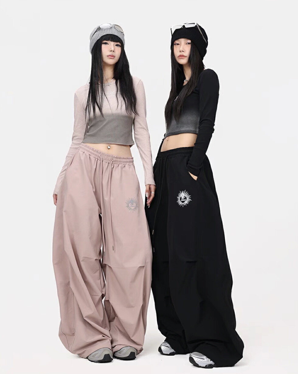 【店舗購入品】Highwaist ribbon pants Mサイズ レディース ワイドパンツ ダンス hiphop|【公式】Royal Dance