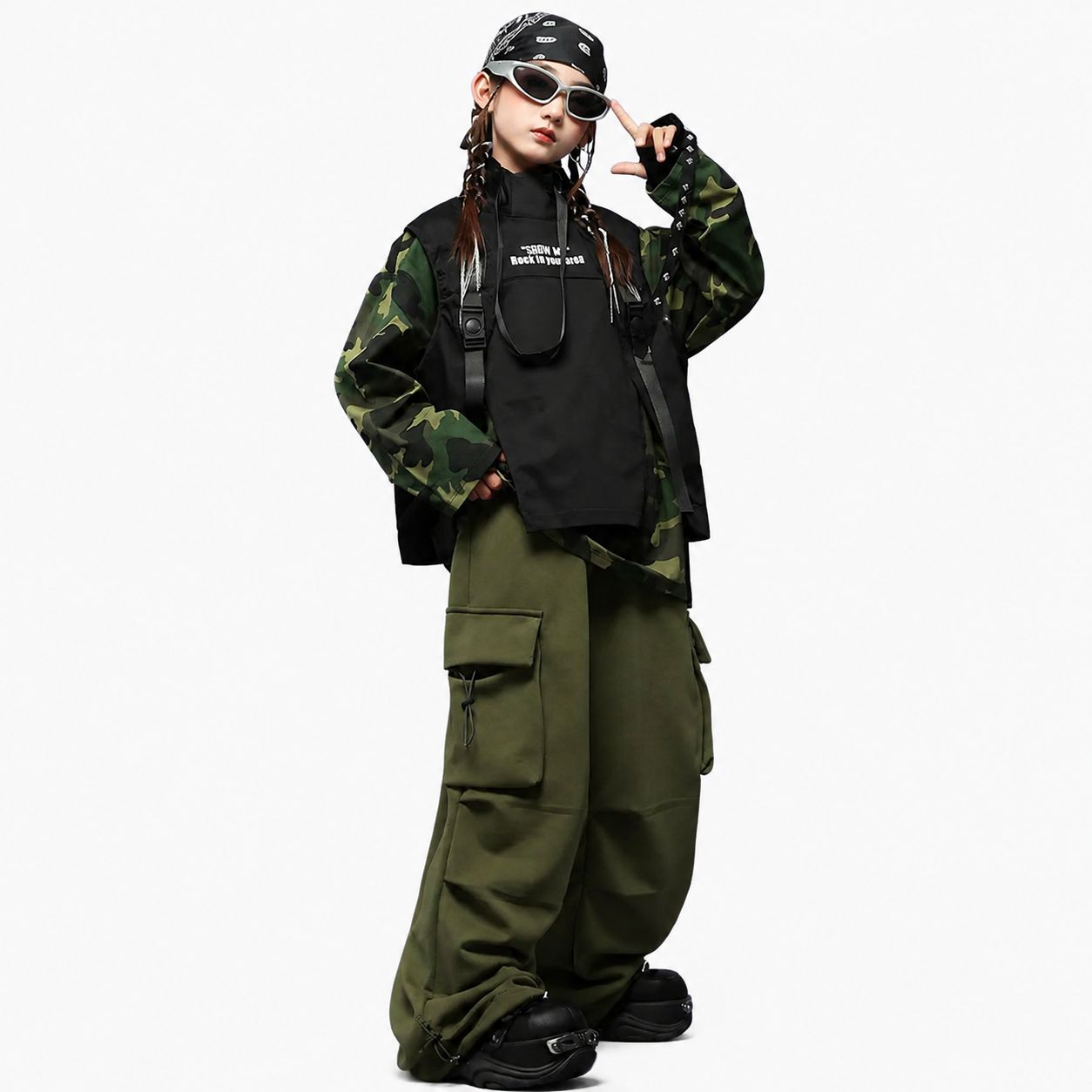 ヒップホップ 迷彩 ダンス衣装 [商品番号: 2538]