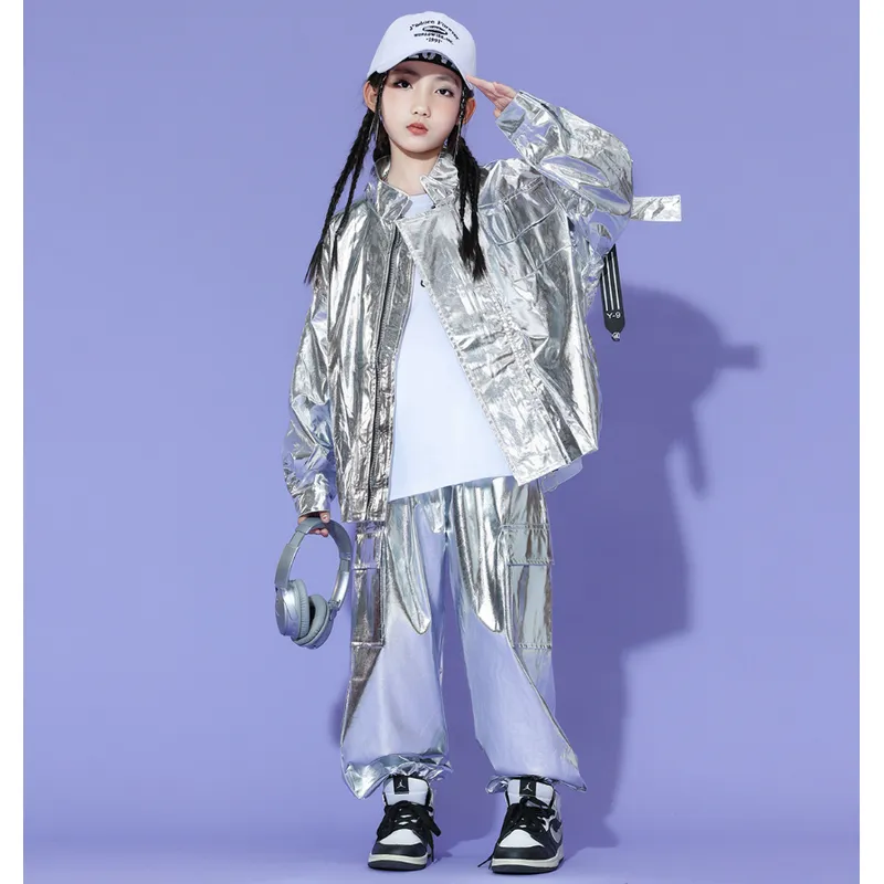 キッズ ダンス衣装 セットアップ シルバー 子供 |【公式】Royal Dance