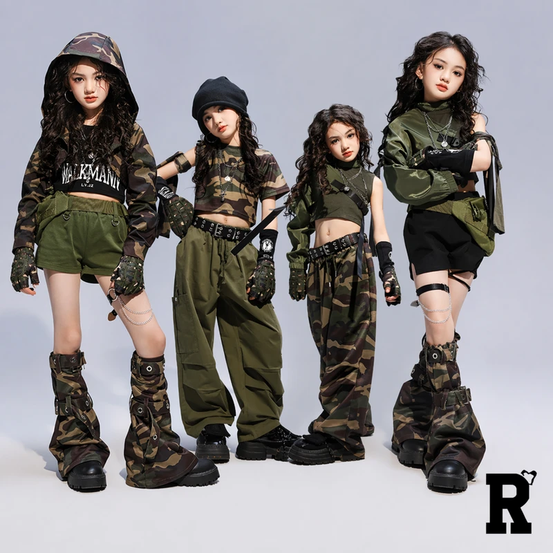 ガールズ 迷彩 ダンス衣装 キッズ [商品番号: 2595]