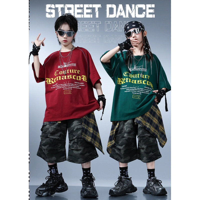 ヒップホップ 迷彩ハーフパンツ ダンス衣装  [商品番号: 2632]