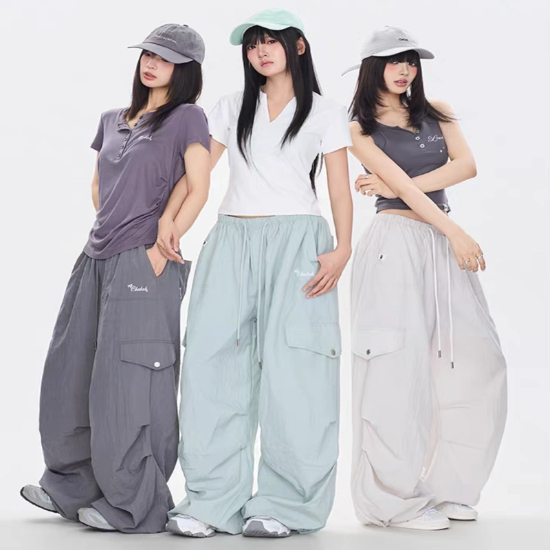 ワイドパンツ レディース テンセル薄軽パンツ ダンスパンツ 韓国
