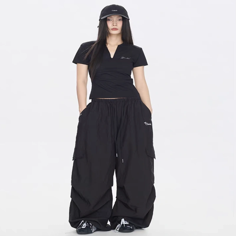 韓国スポンとおはし　ギフトセット ワイドパンツ レディース テンセル薄軽パンツ ダンスパンツ 韓国