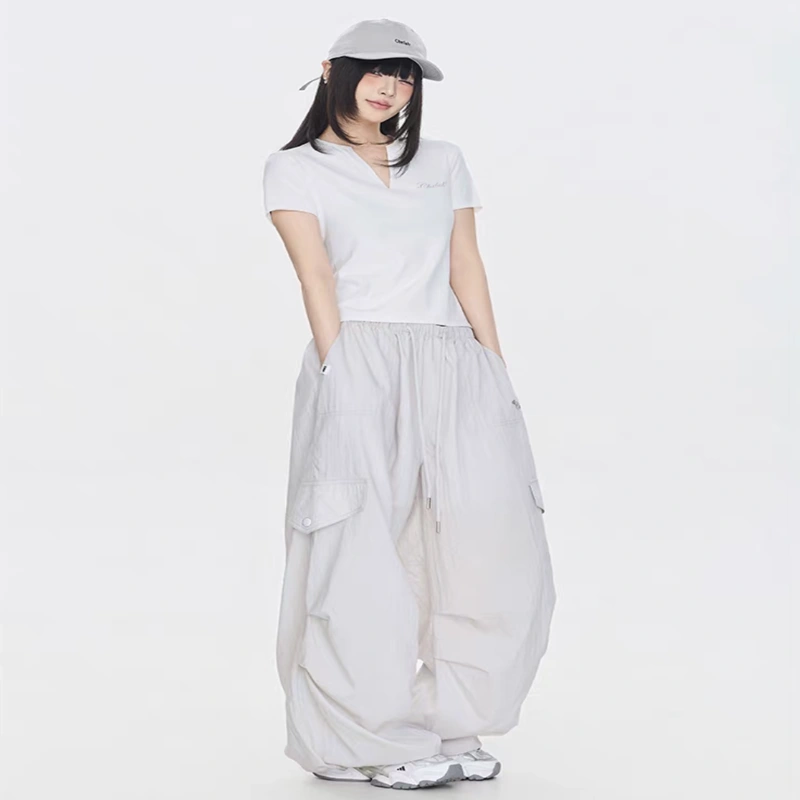 ワイドパンツ レディース テンセル薄軽パンツ ダンスパンツ 韓国