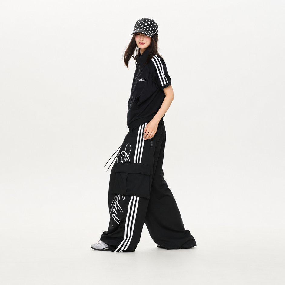 迷彩 ワイドパンツ レディース カモフラージュ ダンスパンツ カーゴ