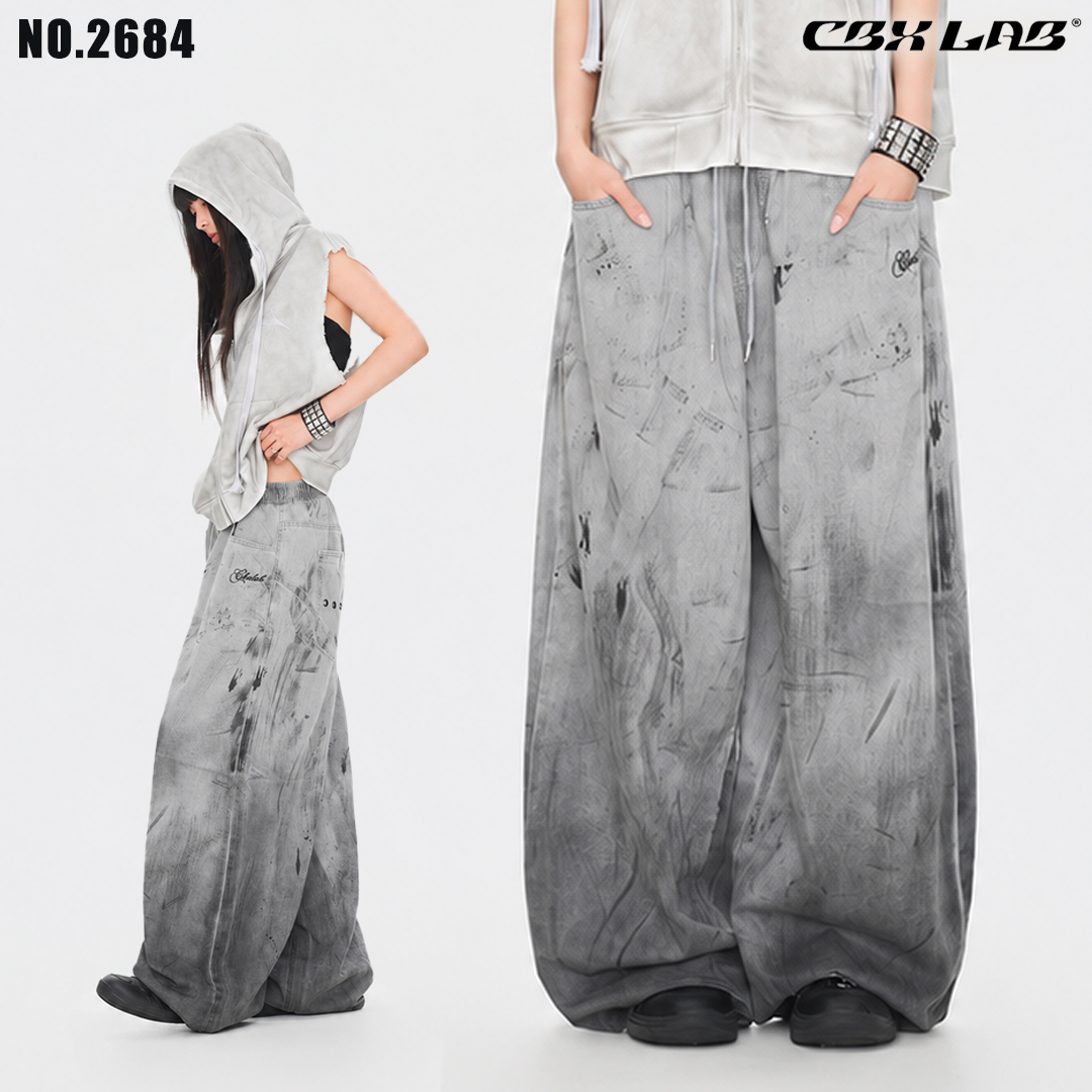 【CBX LAB】ヴィンテージ風ワイドデニムパンツ  [商品番号: 2684]