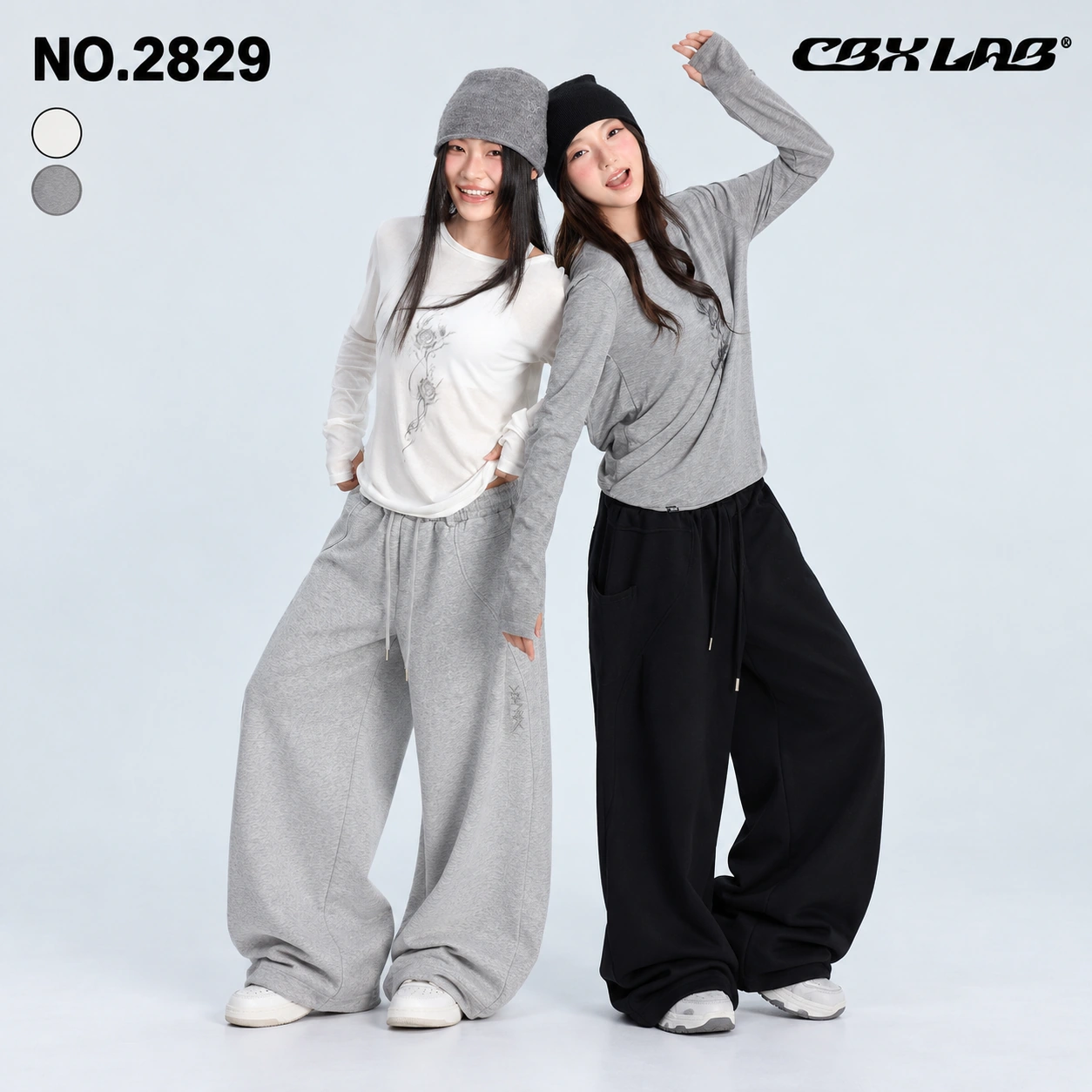 レディース 長袖トップス ローズプリント レイヤード風 CBX LAB [商品番号: 2829]