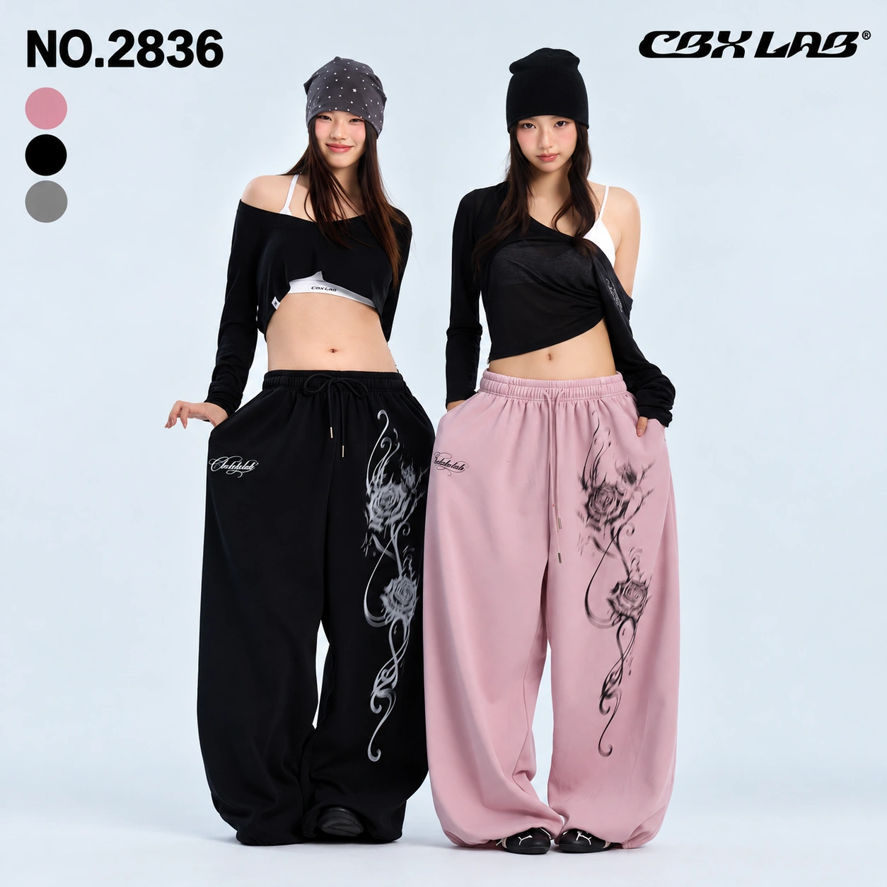 レディース ワイドパンツ ドラゴンプリント 3色 CBX LAB [商品番号: 2836]