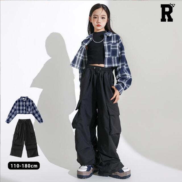メンズライクチェック柄xカーゴパンツSET [商品番号: 2285]