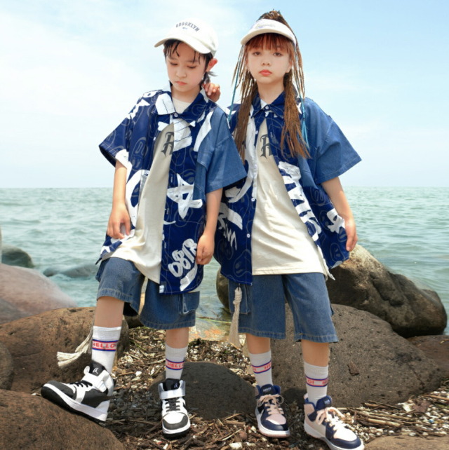 ヒップホップ デニム キッズダンス衣装 [商品番号: 2454]