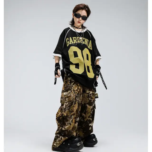 ダンス衣装 キッズ メッシュ シャツ セットアップ