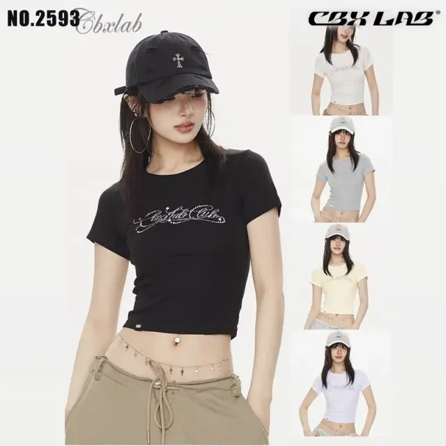【CBX LAB】クロップド丈 ロゴTシャツ  [商品番号: 2593]
