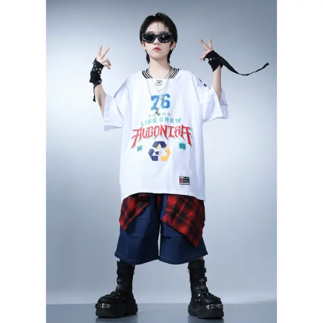 ヒップホップ デニム ハーフパンツ ダンス衣装  [商品番号: 2630]