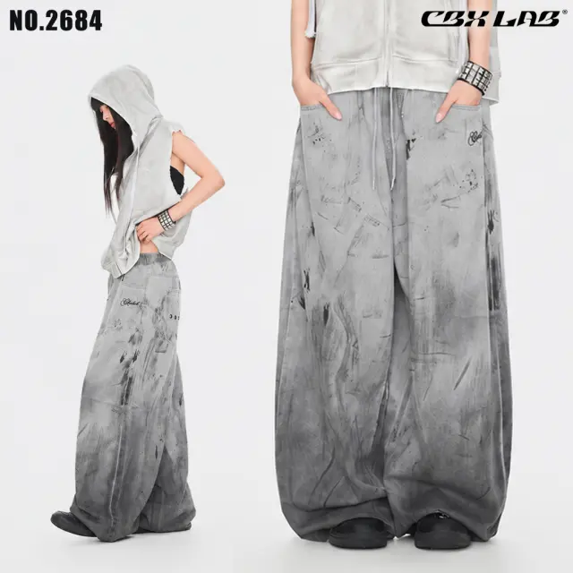 【CBX LAB】ヴィンテージ風ワイドデニムパンツ  [商品番号: 2684]