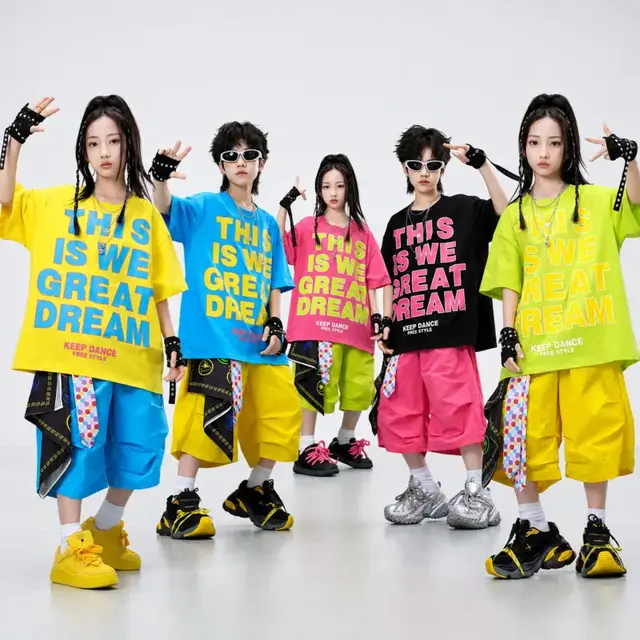 キッズ カラフル ハーフパンツ ダンス衣装  [商品番号: 2703]