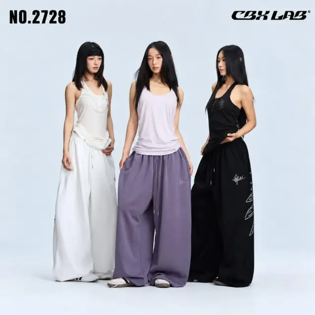 【CBX LAB】天使の翼ラインストーン ワイドパンツ レディース ダンス衣装