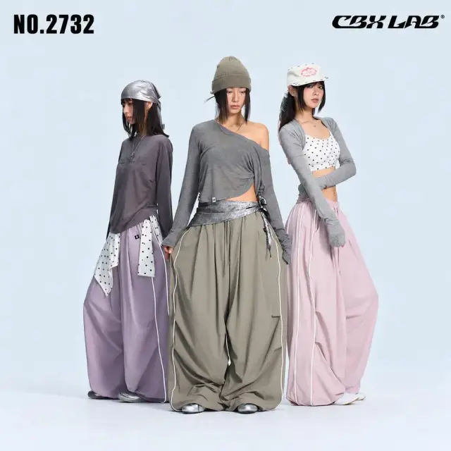 CBX LAB リフレクター蝶ライン 超ワイドパンツ レディース