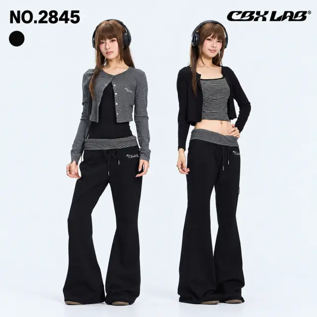 レディース フレアパンツ ロゴ ブラック CBX LAB [商品番号: 2845]