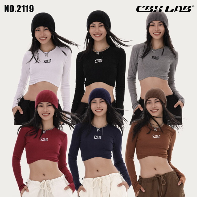 【CBX LAB】Long Sleeve Short Tops (6 Colors)