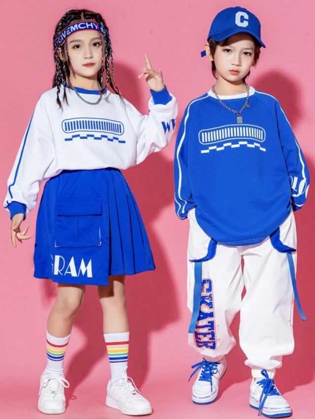 ブルーホワイト トップス&パンツ [商品番号: 2253]