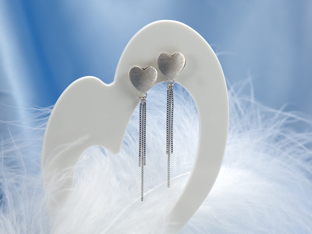 ホワイトゴールド デザインピアス/0179◆【送料無料】