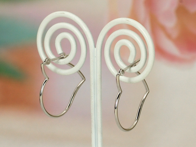 ホワイトゴールド デザインピアス/0358◆【送料無料】