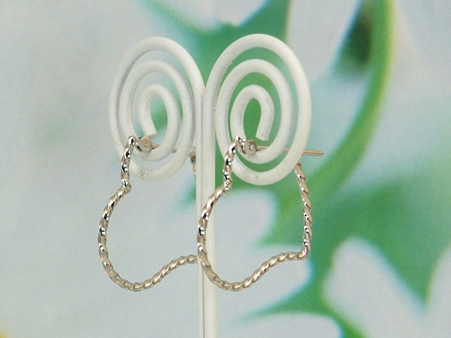 ホワイトゴールド デザインピアス/0370