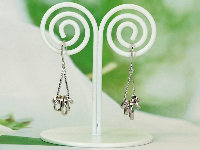 ホワイトゴールド デザインピアス/0418