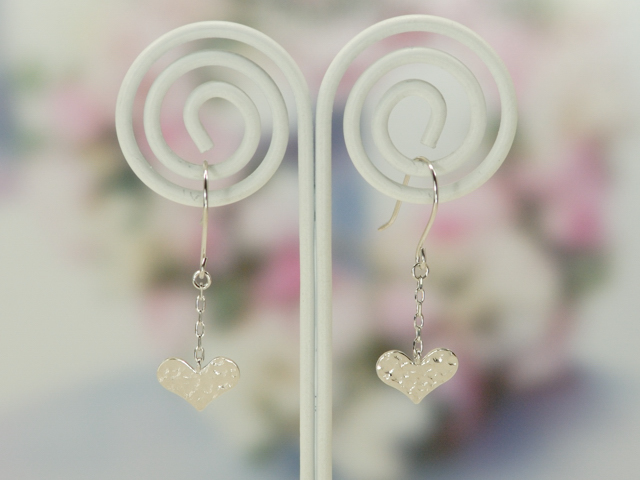 ホワイトゴールド デザインピアス/0427