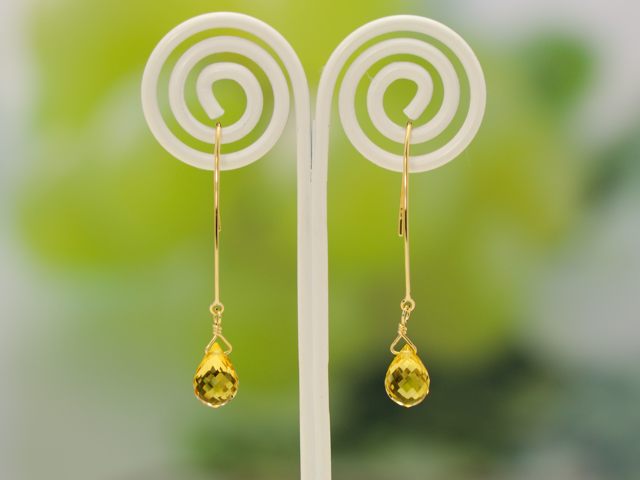 K18イエローゴールド シトリンピアス/0495/K18YG