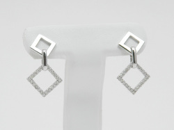 ホワイトゴールドダイヤモンドピアス/0106◆【送料無料】