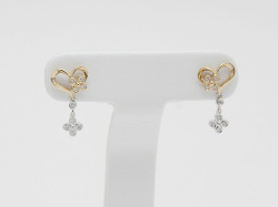 k18コンビダイヤモンドピアス/0128◆【送料無料】