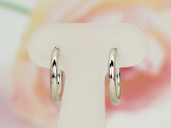 ホワイトゴールド フープ( リング )ピアス/2x15/k14WG