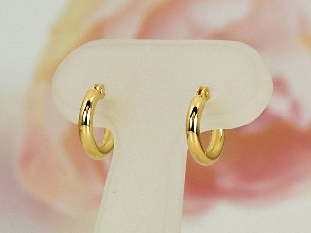 k18イエローゴールド フープ( リング )ピアス/2x10/K18YG