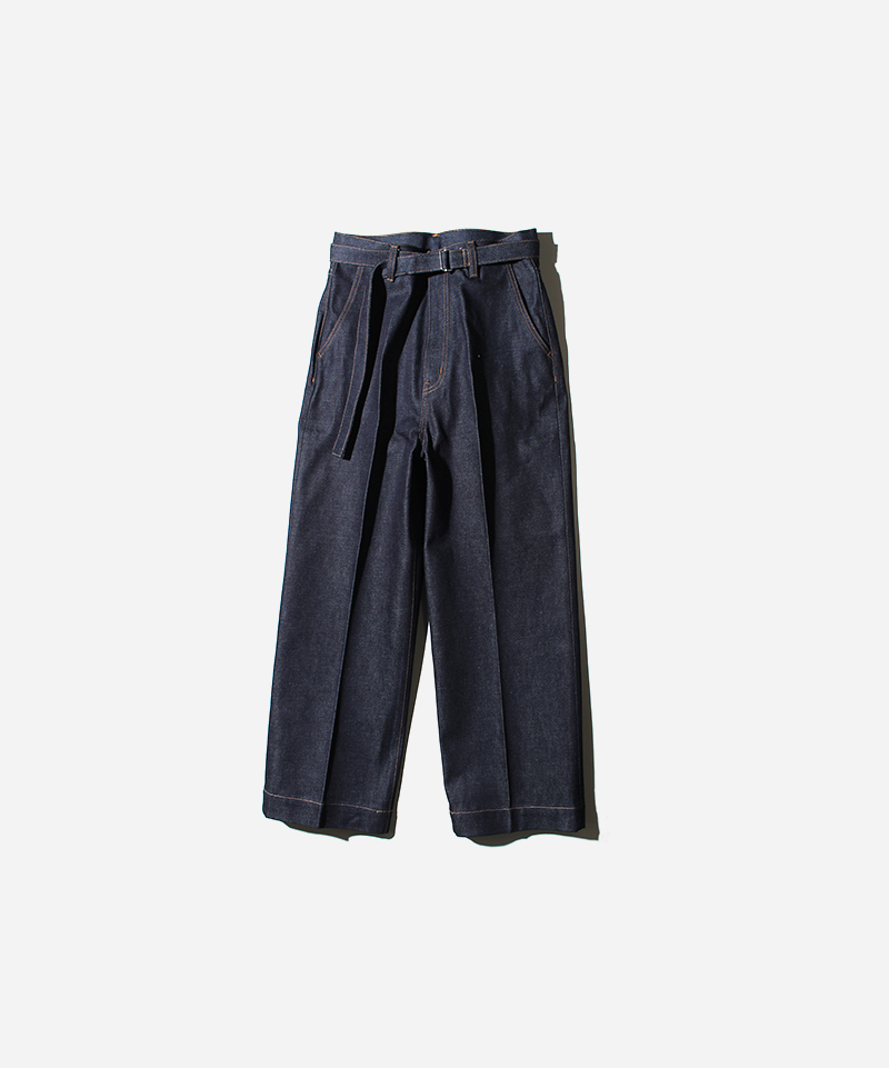yass BELTED DENIM TROUSERS INDIGO - Mens