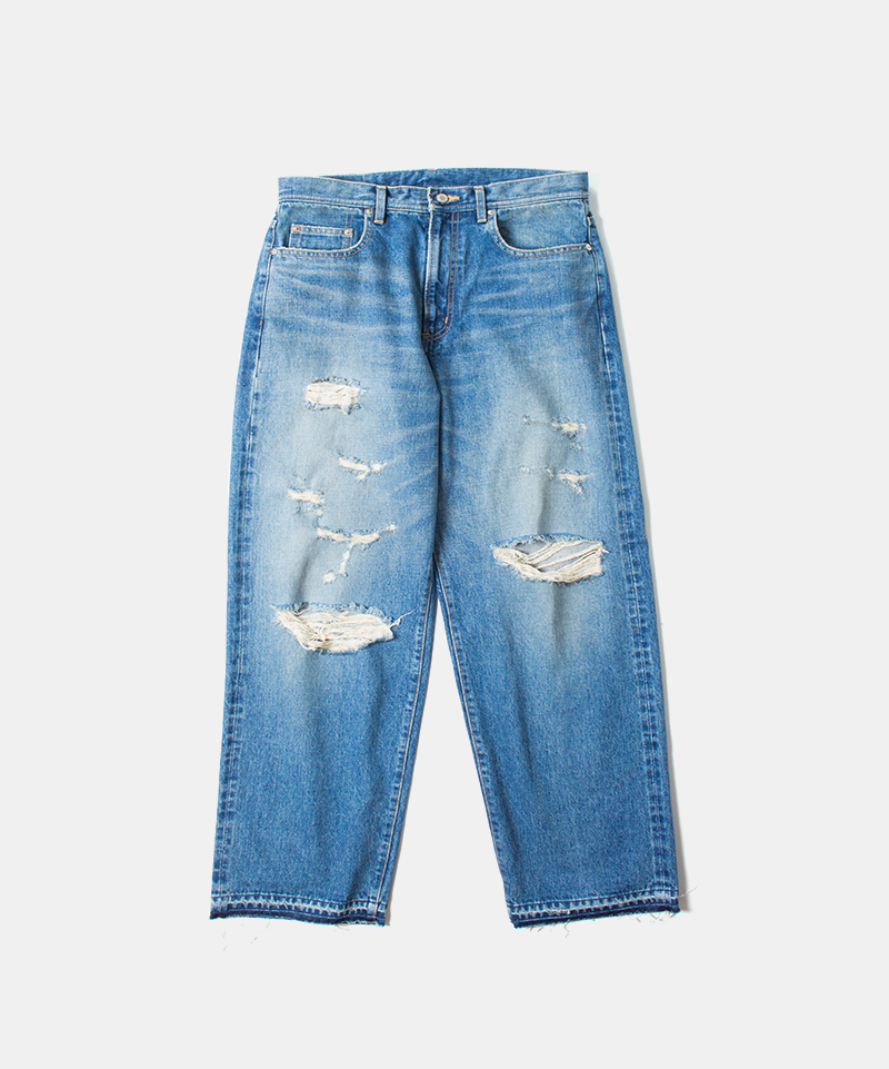 APOCRYPHA DOGEAR BAGGY CLASH DENIM BLUE - Mens | rroomm 