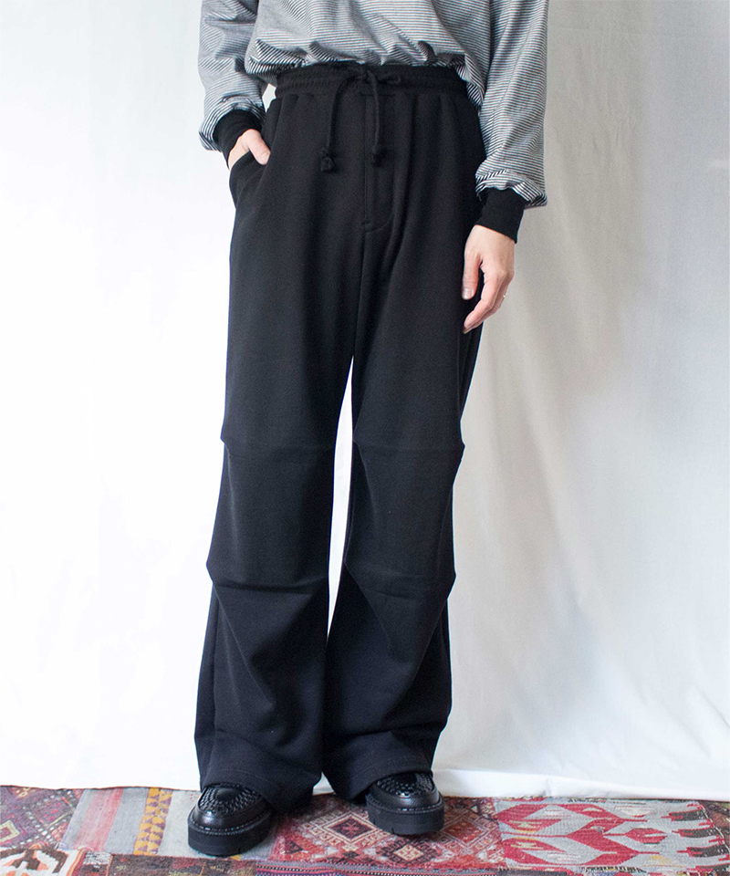 MATSUFUJI Wide Sweat Pants BLACK - Mens | rroomm onlinestore 