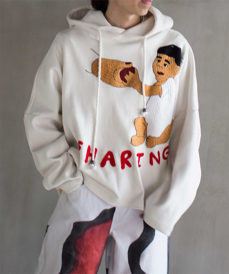 GLASS CYPRESS Sharing Hoodie Ivory - Mens