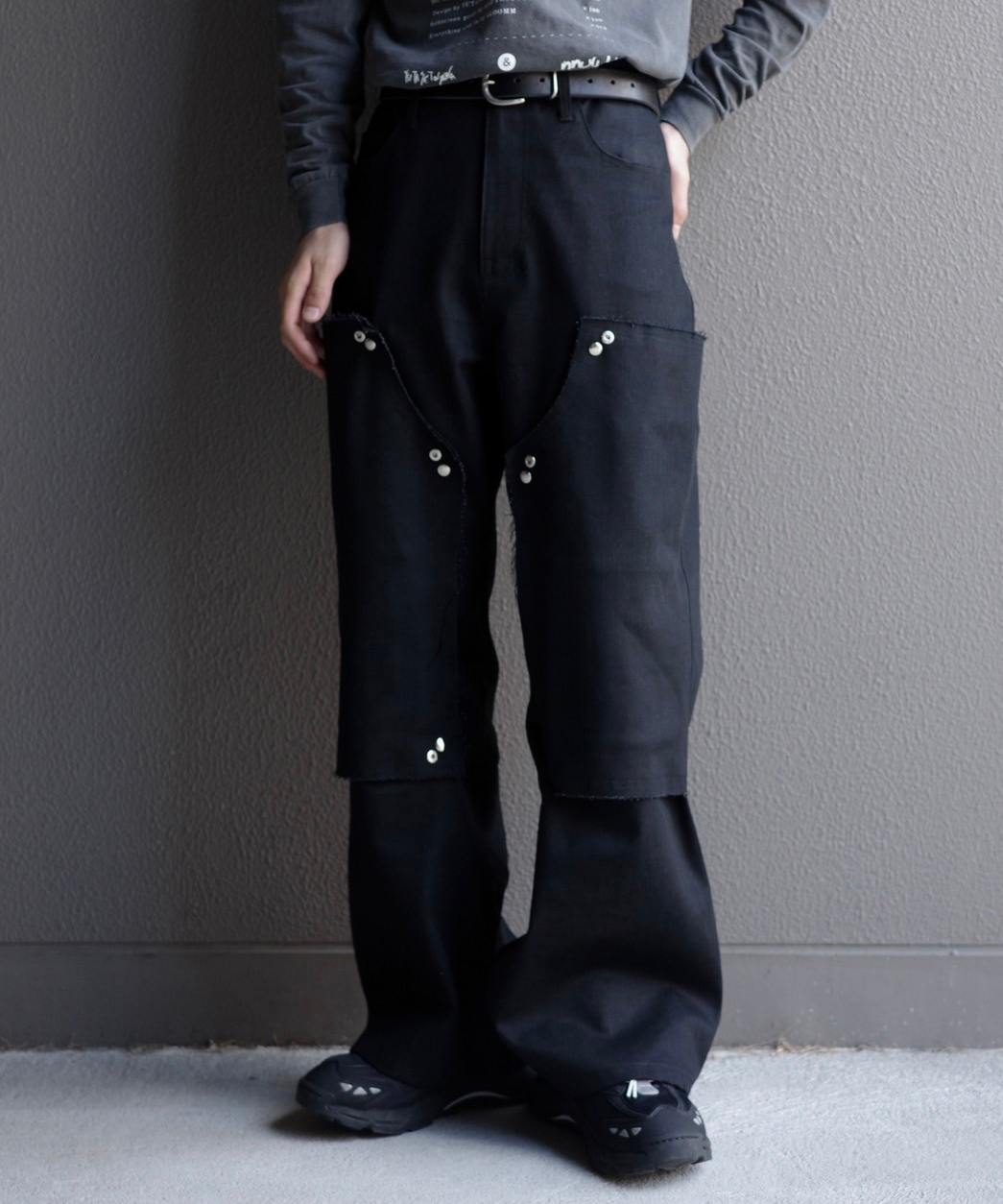 YUTA SETOGAWA EX BACK ROLL PAINTER TROUSERS BLACK - Mens | rroomm