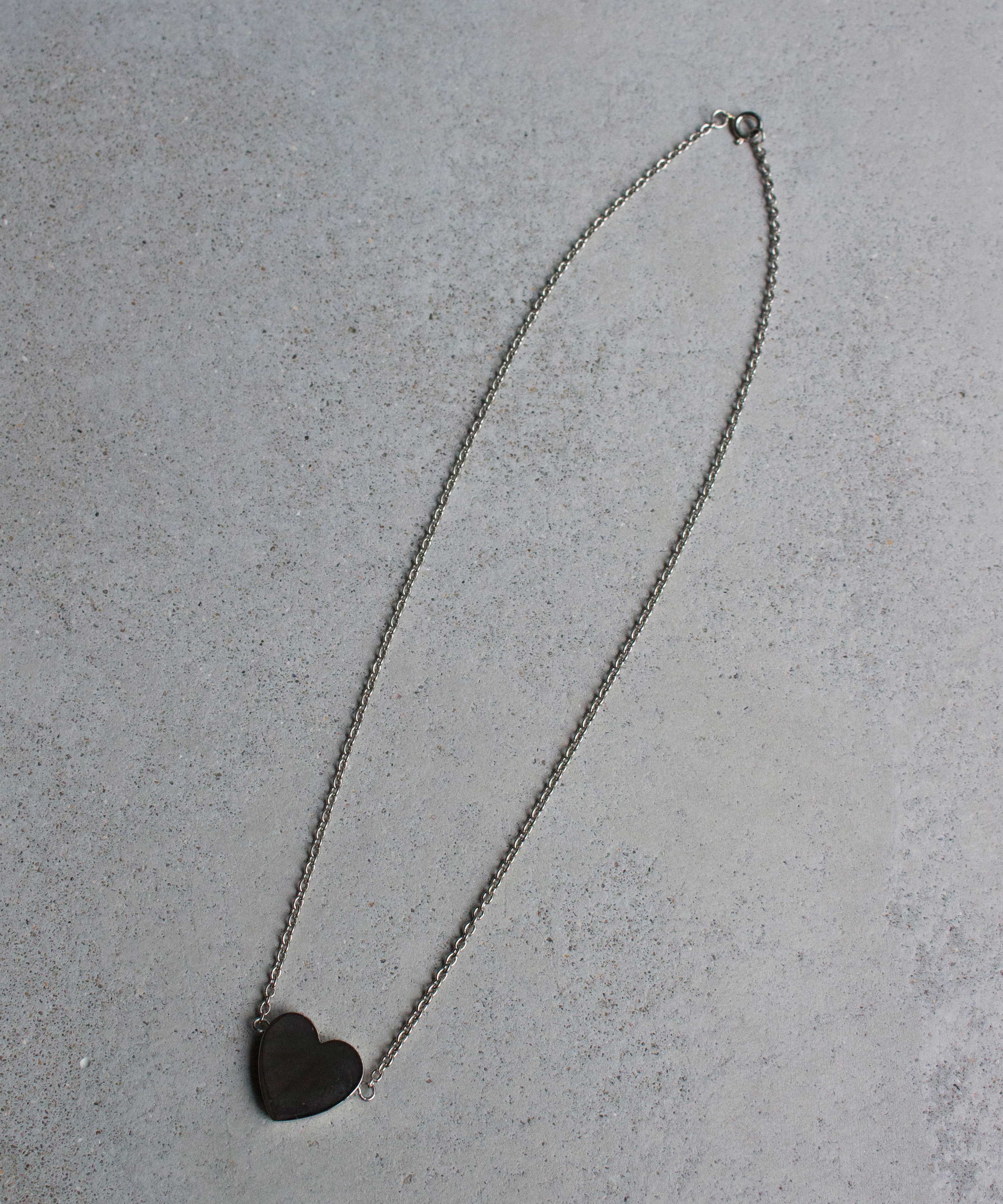Daniel et Lili 60's vintage heart motif necklace silver - Mens