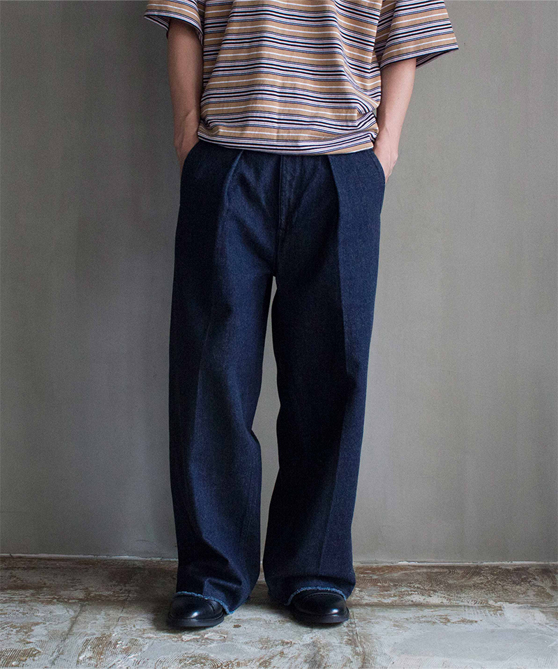 saby - TUCK BAGGY - 11.5oz Bingo Denim -/タックバギーパンツ