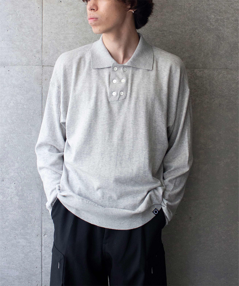 PHINGERIN DOUBLE KNIT POLO A:LIGHT GREY - Mens | rroomm 