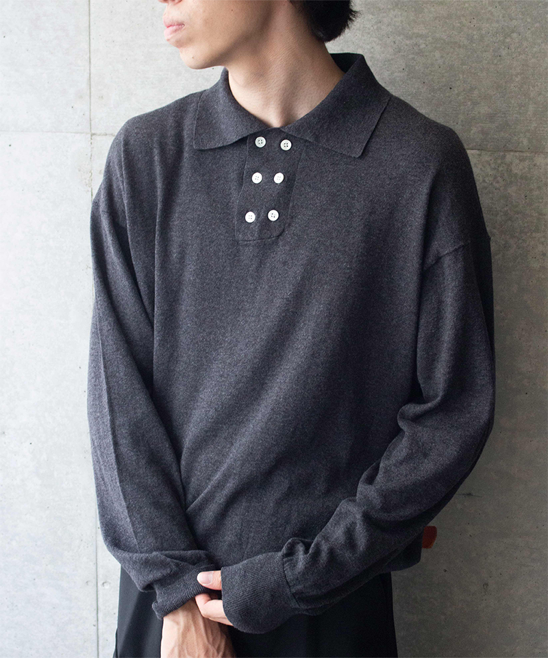 PHINGERIN DOUBLE KNIT POLO D:CHARCOAL - Mens | rroomm onlinestore 