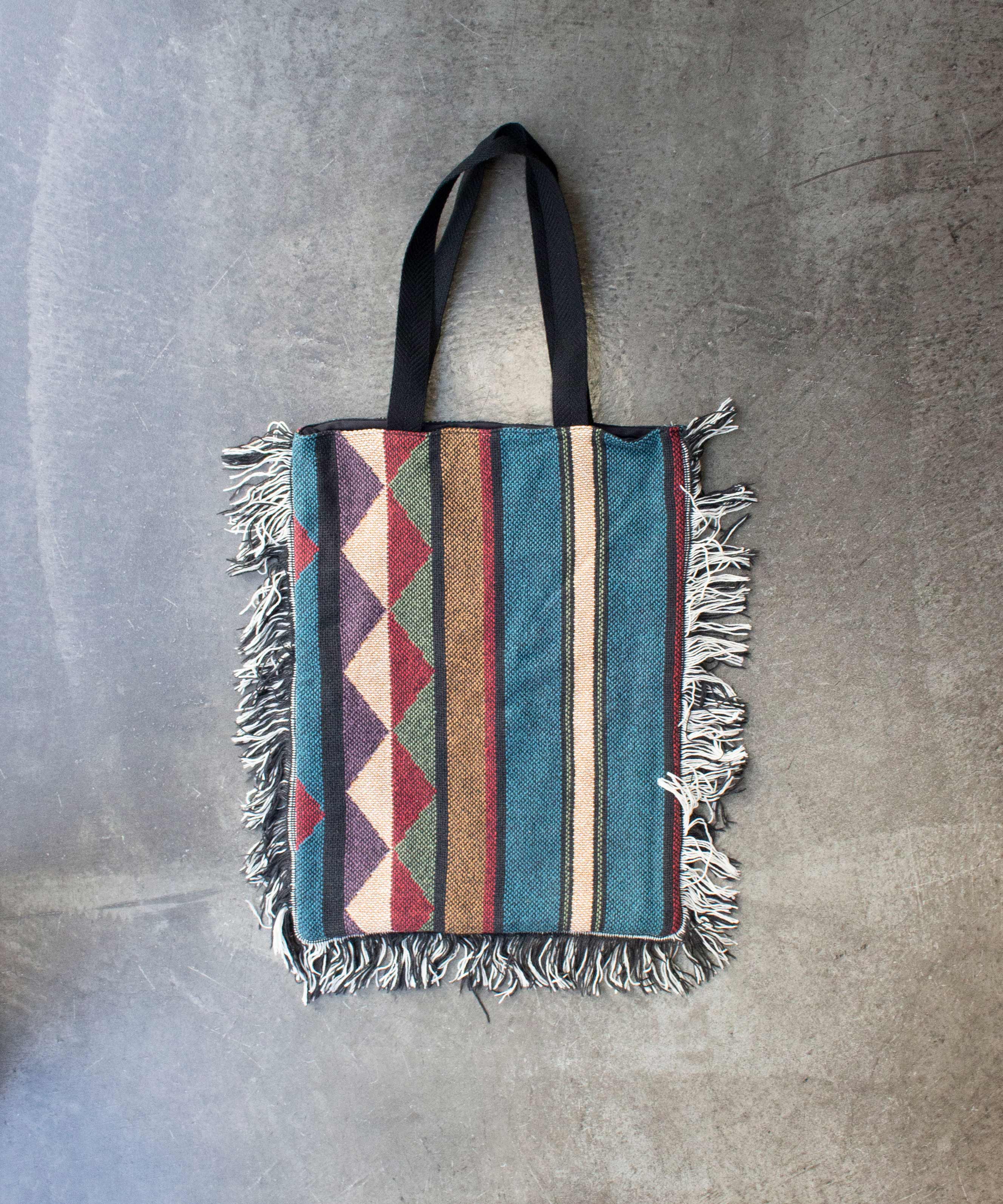 77circa circa make jacquard blanket tringe bagA blue - Mens